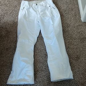 White insulated ski pants